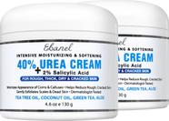 Creme para pés Ebanel Urea 40% com ácido salicílico 2% para pele seca, pacote com 2 unidades