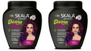 Creme Skala Divina Cor 1kg - Kit 2 Unidades 2 em 1 Reparação e Brilho cQuimicas ou Coloridos