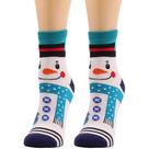 Crew Socks Cute Snowman Christmas Winter Wear, azul