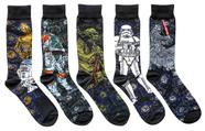 Crew Socks, tema STAR WARS Starry Night para homens, pacote de 5 pares