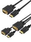 Criação de cabo adaptador DisplayPort para VGA, 6 pés, pacote com 3, 1080p
