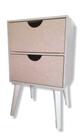 Criado 2 Gavetas Meia Lua Retro Mesa De Cabeceira Decoração Quarto Mdf Cru