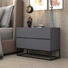 Criado Eros 60 cm Cinza Estilo Industrial Pés De Ferro Preto