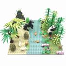 Criador de blocos de construção Moc Green Bush Flower Grass Tree