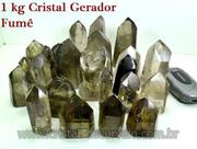 Cristal Fumê Quartzo Gerador Ponta Lapidado 5 kg - Pedras de Garimpo Atacado