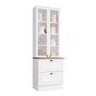 Cristaleira 02 Portas 02 Gavetas Americana Branco HP/Nature Cristaleira 02 Portas 02 Gavetas Americana Branco HP/Nature