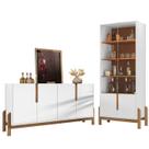 Cristaleira 050519 E Buffet 050518 Para Sala Branco Cedro DCASA