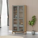 Cristaleira 180cm 2 Portas 1 Gaveta 100% Madeira Maciça Barcelona