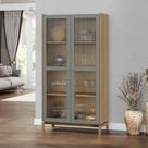 Cristaleira 190cm 2 Portas 100% Madeira Maciça Barcelona