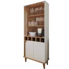Cristaleira 2 Portas 5 Nichos Jurere Freijo Off White Matte CLB