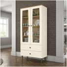 Cristaleira 2 Portas Vidro 2 Gavetas Henn Off White Nature