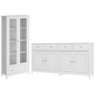 Cristaleira 2 Portas Vidro E Balcao Buffet 4 Portas Branco Dtall