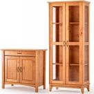 Cristaleira 2 Pts Vidro Slim e Buffet Aparador 93 cm Bella