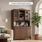 Cristaleira 3+2 Portas Linha Rubi - Finestra Móveis - Madeira Maciça