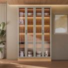 Cristaleira 4 Portas 2 Gavetas com Led Allure