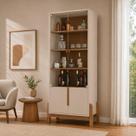 Cristaleira 4 Portas Vidro MDF Off White Cedro 83cm Lizz Bege Cristaleira 4 Portas Vidro MDF Off White Cedro 83cm Lizz Bege