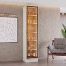 Cristaleira 50cm 1 Porta com LED e Vidro Reflecta Temperado 100% MDF Fizneze Bege/Areia HP Cristaleira 50cm 1 Porta com LED e Vidro Reflecta Temperado 100% MDF Fizneze Bege/Areia HP