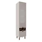 Cristaleira 50cm Porta de Vidro e 1 Gavetão para Cozinha MDF