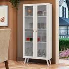 Cristaleira 70 cm 2 Portas de Vidro com Pés Cônicos Vik Madesa B