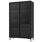 Cristaleira Alta Refresh 2 Portas de Vidro 3 Prateleiras Preto com Sistema Push To Open - BRV Móveis