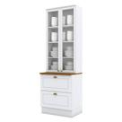 Cristaleira Americana Branco HP com Tampo Naturale Henn