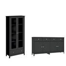 Cristaleira + Aparador Buffet Ditália E-954+R-626 Preto cozy