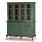 Cristaleira Arca e Oratório 8 Portas 3 Gavetas 60806 Hannover Linz Móveis - Verde Musgo/Imbuia Glazer