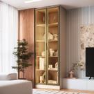 Cristaleira Armário 2 Portas Reflectas com LED 100% MDF Aurora