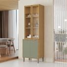 Cristaleira Colors 4 Portas 100% Mdf com Vidro Freijó/Alecrim - Kits Paraná Cristaleira Colors 4 Portas 100% Mdf com Vidro Freijó/Alecrim - Kits Paraná