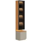 Cristaleira com Led 1 Porta de Vidro 3 Prateleiras Magnata Canela/Gris Cristaleira com Led 1 Porta de Vidro 3 Prateleiras Magnata Canela/Gris