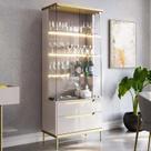 Cristaleira Com LED Vidro 182x76cm Adhalia Lukaliam Off White/Dourado Cristaleira Com LED Vidro 182x76cm Adhalia Lukaliam Off White/Dourado