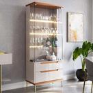 Cristaleira Com LED Vidro 182x76cm Adhalia Lukaliam Off White/Jequitiba Cristaleira Com LED Vidro 182x76cm Adhalia Lukaliam Off White/Jequitiba