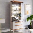 Cristaleira Com LED Vidro e Espelho 182x76cm Adhalia Lukaliam Off White/Jequitiba Cristaleira Com LED Vidro e Espelho 182x76cm Adhalia Lukaliam Off White/Jequitiba