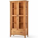 Cristaleira de Madeira Maciça 2 Portas de Vidro Bella