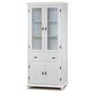 Cristaleira de Vidro e Madeira Antique com 4 Portas e 1 Gaveta - 308