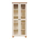 Cristaleira de Vidro em MDF e Madeira Maciça Ananda CabeCasa MadeiraOriginals Off-white/Mel