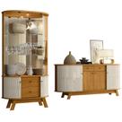 Cristaleira de Vidro Eva e Buffet Monica Z10 Off/Cinamomo - Mpozenato