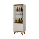 Cristaleira Decorativa Maverick MDF Nature/OffWhite G21 - Gran Belo