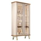 Cristaleira Decorativo com LED Portas de Vidro Évora Off White/Cinamomo G26 - HB Móveis
