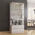 Cristaleira Diamante Off White 2 Portas de Vidro 2 Gavetas e 3 Prateleiras de Vidro Mavaular