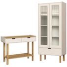 Cristaleira e Aparador Aura 2 Portas Madeira Maciça Off White Artesano Móveis
