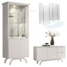 Cristaleira E Aparador Buffet Vicenza Com Espelho Isadora Off White New Ceval