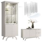 Cristaleira e Aparador Buffet Vicenza com Espelho Isadora Off White New Ceval