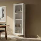 Cristaleira Estante Alta Refresh 148,5cm com Porta de Vidro e 3 Prateleiras para Sala de Estar