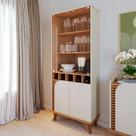 Cristaleira Jurerê 4 PT Off White e Freijó