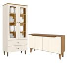 Cristaleira Liz E Aparador Buffet Ambar Off White Nature - Henn