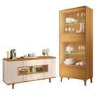 Cristaleira Lumina Cinamomo com Buffet Murano Off White Cinamomo - HB móveis Cristaleira Lumina Cinamomo com Buffet Murano Off White Cinamomo - HB móveis