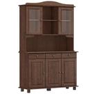 Cristaleira Madeira Maciça 5 Portas 129 Cm Cafe Milani