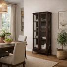 Cristaleira Madeira Maciça Porta Vidro Com Amortecedor Sala Jantar 180cmx80cm