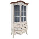 Cristaleira Madeira Patina Rustica 2 Portas a 4 Gavetas Luxo